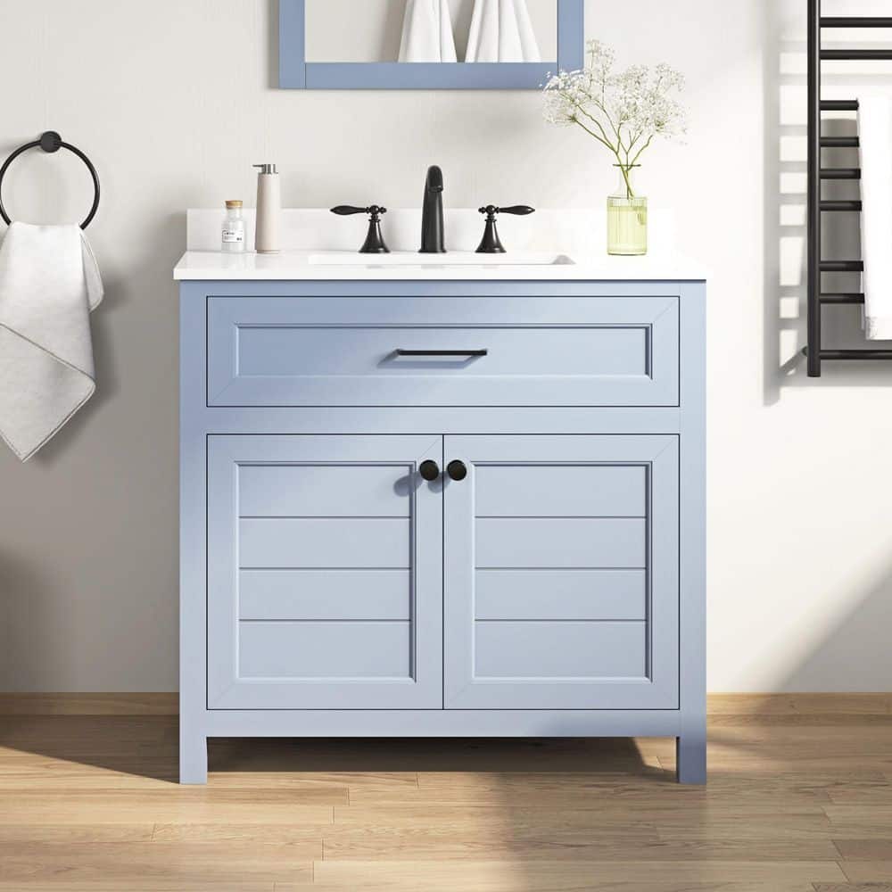 Home Decorators Collection Hanna 36 in. Single Sink Spruce Blue