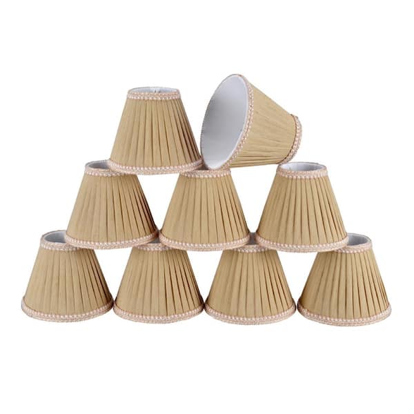 Aspen Creative Corporation 6 in. x 5 in. Creme Pleated Empire Lamp Shade (9-Pack)