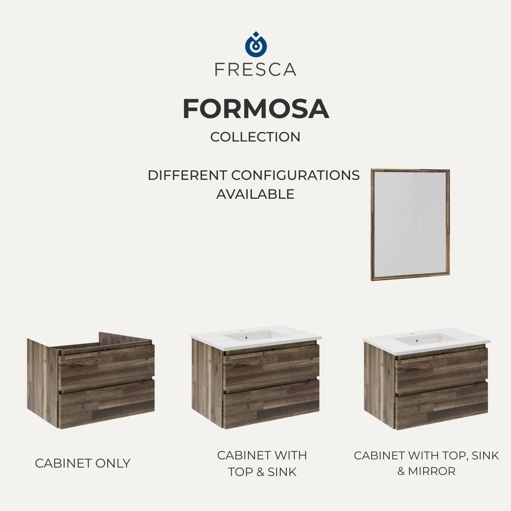 Formosa 47" Brown Acacia Wall-Mounted Single Vanity Base