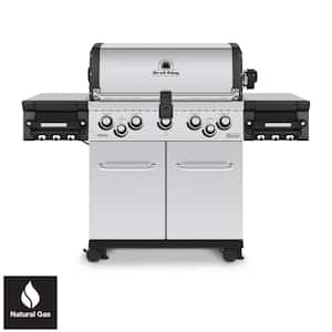 Regal S590 PRO IR 5-Burner Natural Gas Grill in Stainless Steel with Infrared Side Burner and Rear Rotisserie Burner