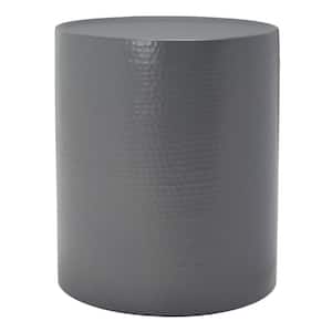 Polonium 17.3 in. Gray Round Metal End Table