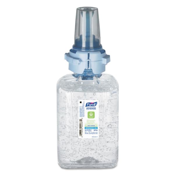 23 oz. Advanced Refreshing Gel Commercial Hand Sanitizer Refill, For ADX-7, 700 mL, Fragrance-Free, 4/Carton
