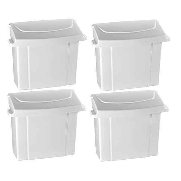 Alpine Industries 10 in. H x 9 in. W White Durable Plastic Sanitary Napkin Receptacle (4-Pack)