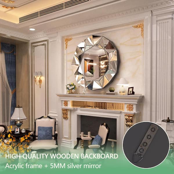 Hasipu 32 in. W x 32 in. H Round Frameless Wall Decor Mirror Hasipu 32 in. W x 32 in. H Round Frameless Wall Decor Mirror