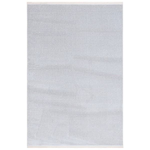 Whisper 5 ft. x 8 ft. Gray/Dark Gray Solid Striped Area Rug