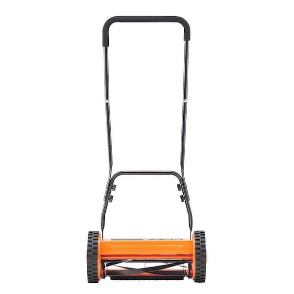 16 in. Manual Push Reel Lawn Mower 5-Blade Design Adjustable Cutting Height Walk-Behind Mower for Lawns