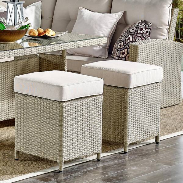 Del amo 4 piece wicker patio set with cushions hot sale