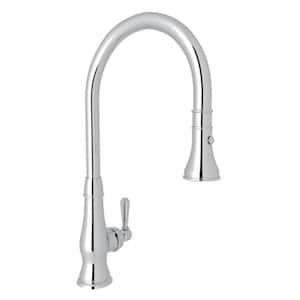 Italian Kitchen Patrizia Single-Handle Pull-Down Sprayer Kitchen Faucet in Polished Chrome