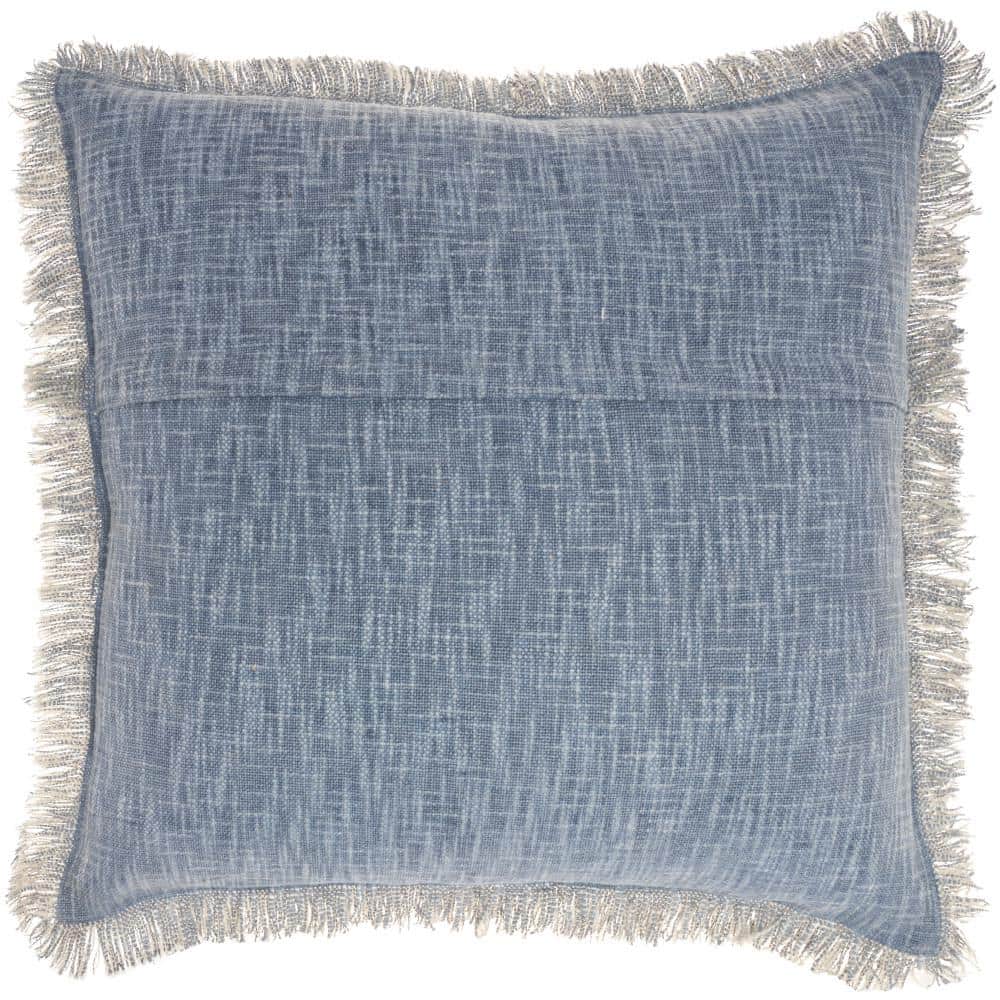 Ocean Blue Cotton Stonewash 22" Square Throw Pillow