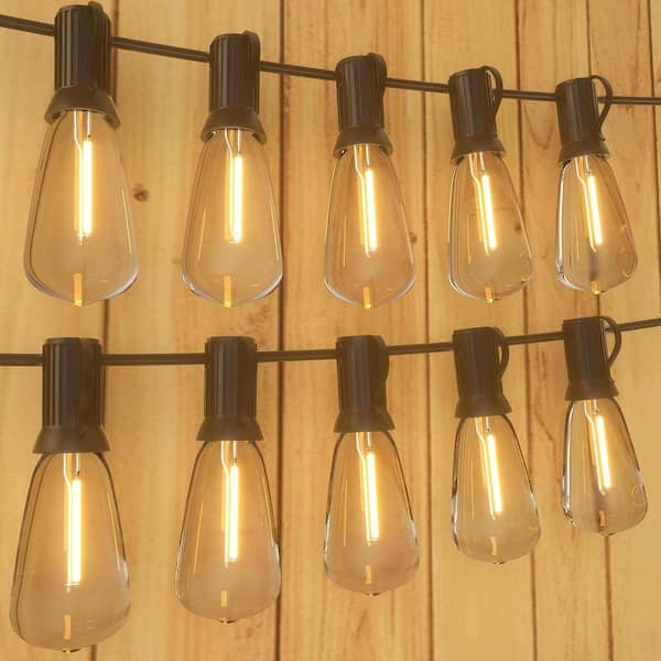 WYZM Outdoor String Lights 25 Shatterproof Bulbs 50 ft. IP65 Weatherproof  for Outside, Patio, Backyard E12-I - The Home Depot