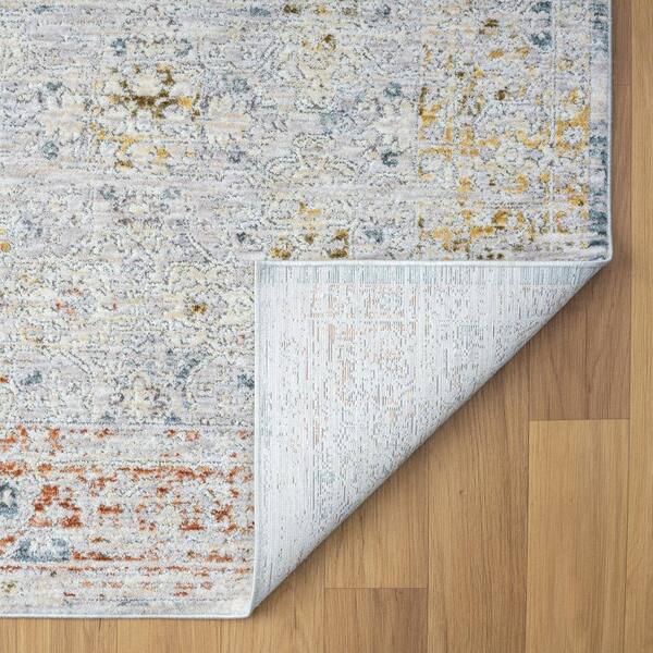 Unbranded - Alaya Light Gray/Ivory/Multicolor 9 ft. x 12 ft. Floral Performance Area Rug
