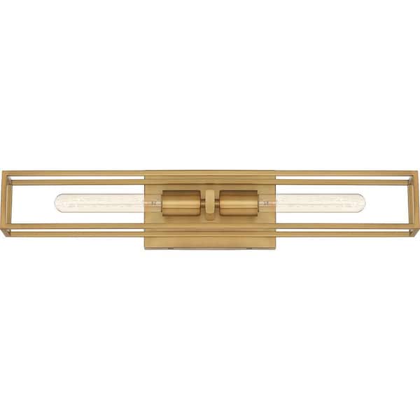 Quoizel Leighton 2-Light Weathered Brass Vanity Light