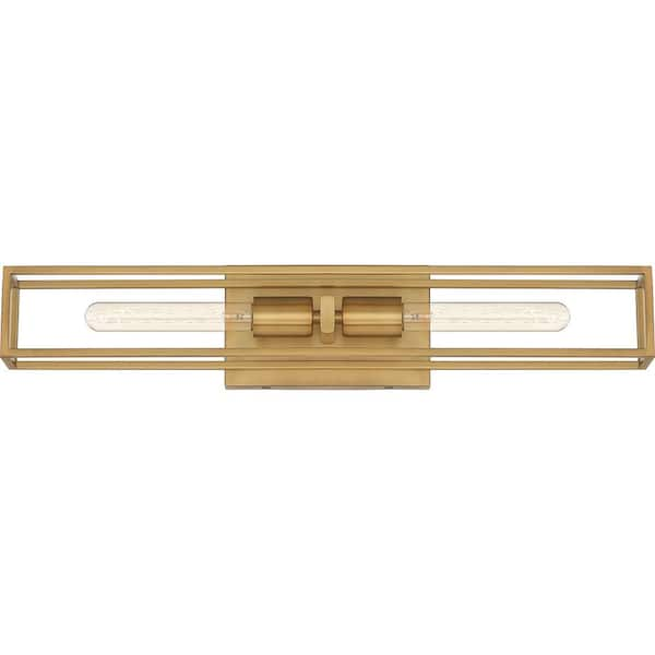 Quoizel Leighton 2-Light Weathered Brass Vanity Light