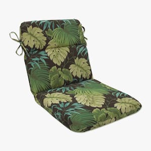 Tropic Botanical 21 in. W x 3 in. H Deep Seat, 1 Piece Chair Cushion with Round Corners in Green/Brown Tropique