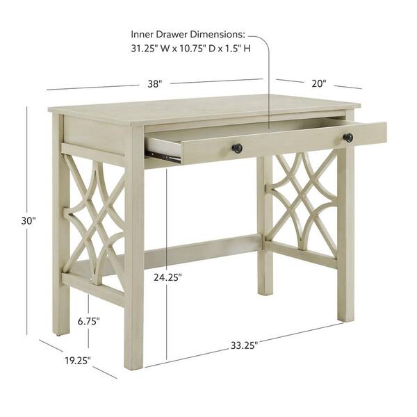 Linon Ari 48 W Home Office Writing Desk With Side Storage NavySilver -  Office Depot