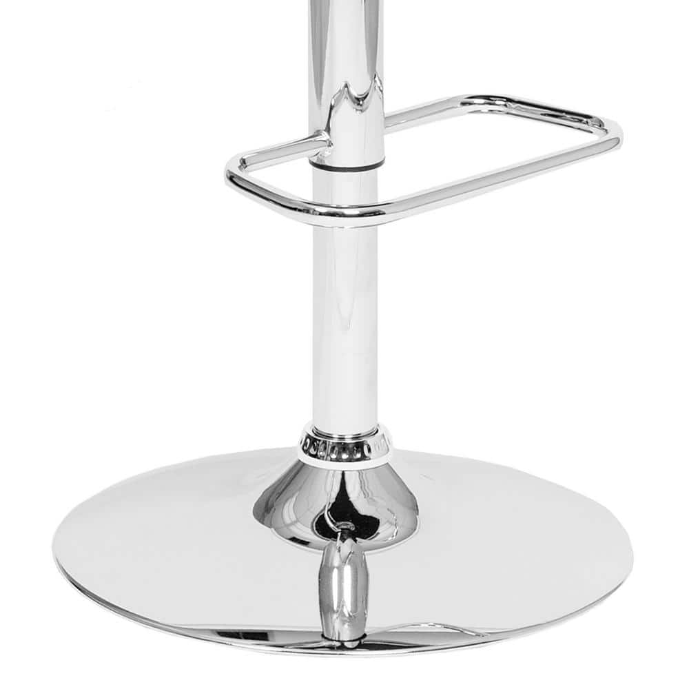Adele Cream Faux Leather and Walnut Adjustable Swivel Barstool