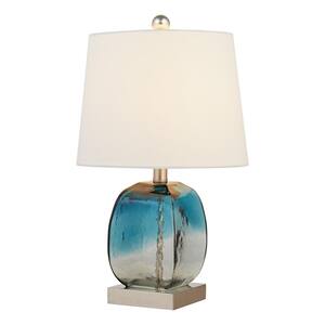 Richmond 20.5 in. Blue Table Lamp Set with USB