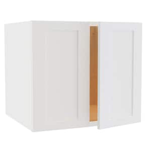 Newport Pacific White Painted Plywood Shaker Stock Assembled Wall Kitchen Cabinet 24 in. x 24 in. x 27 in. Soft Close