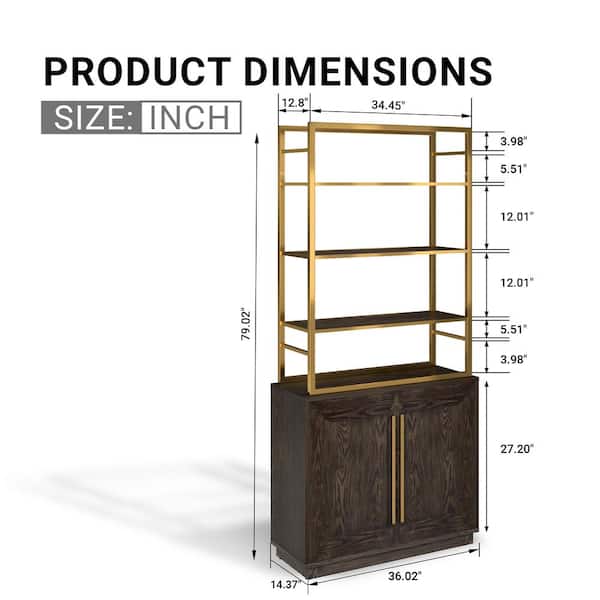 Clihome 15.75-in W x 79-in H Mdf Brown Freestanding Utility Storage Cabinet
