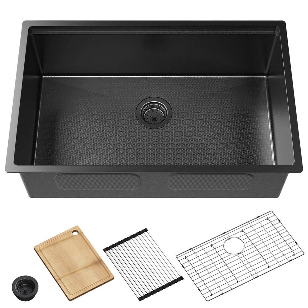 30 in. x 19 in. Undermount Kitchen Sink, 16 Gauge Stainless Steel Wet Bar o