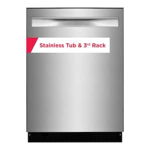 24 in. Top Control Built-In Tall Tub Dishwasher in Stainless Steel with 5-cycles and MaxDry