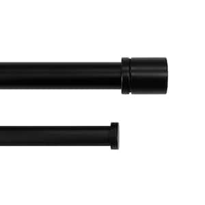72 in.-144 in. Telescoping 1 in Double Rod Kit in Matte Black with Elevated Cap for Layering