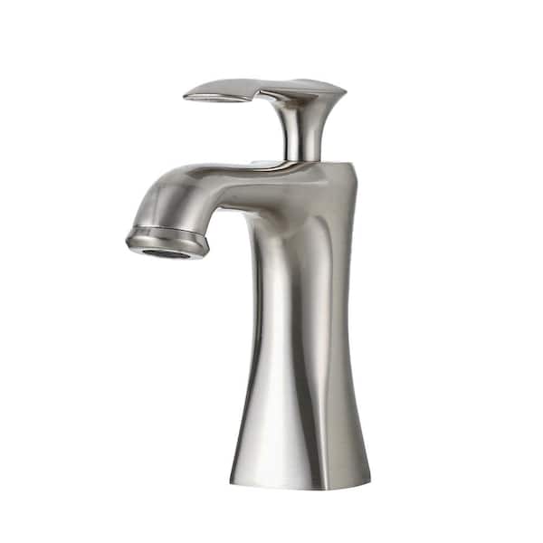 YASINU Single-Handle Single Hole Deck Mount Multicolor Bathroom Faucet in Brushed Nickel