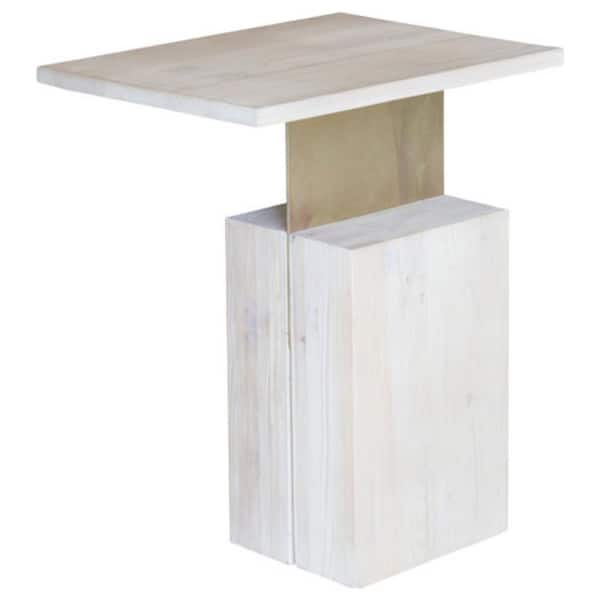 HomeRoots Julia 18 in. W Natural Wood 23.5 in. Rectangle Wood End Table with 1-Piece