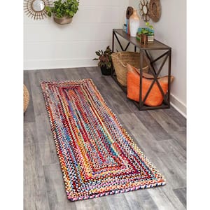 Braided Chindi Layer Multi 2 ft. 7 in. x 13 ft. 1 in. Area Rug