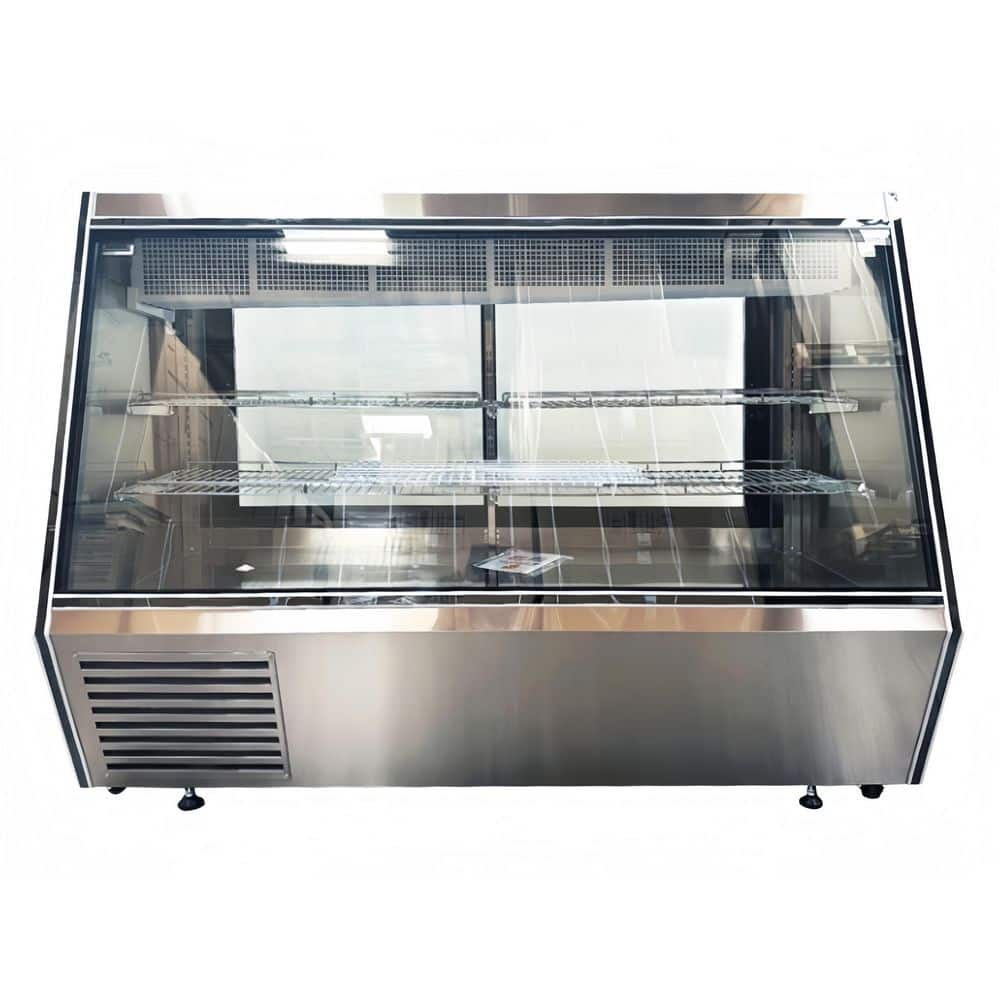 72 in. 34.5 cu. ft. Commercial Seafood and Raw Meat Refrigerated Display Case, NSF Certified, Stainless Steel