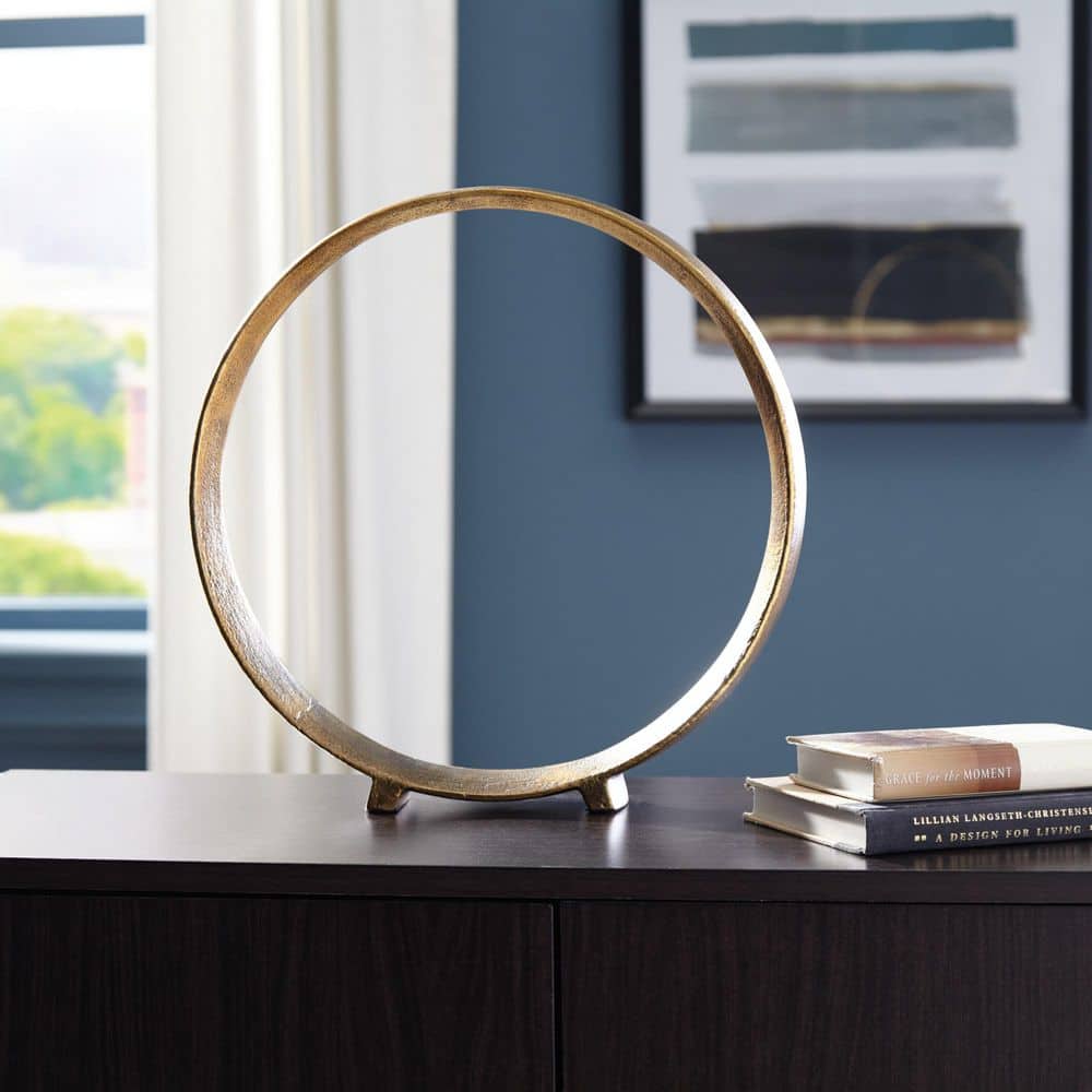 Ryandale Gold 14 in. x 15 in. Round Metal Other Sculpture (Set of 2) price history on PriceWatchPro