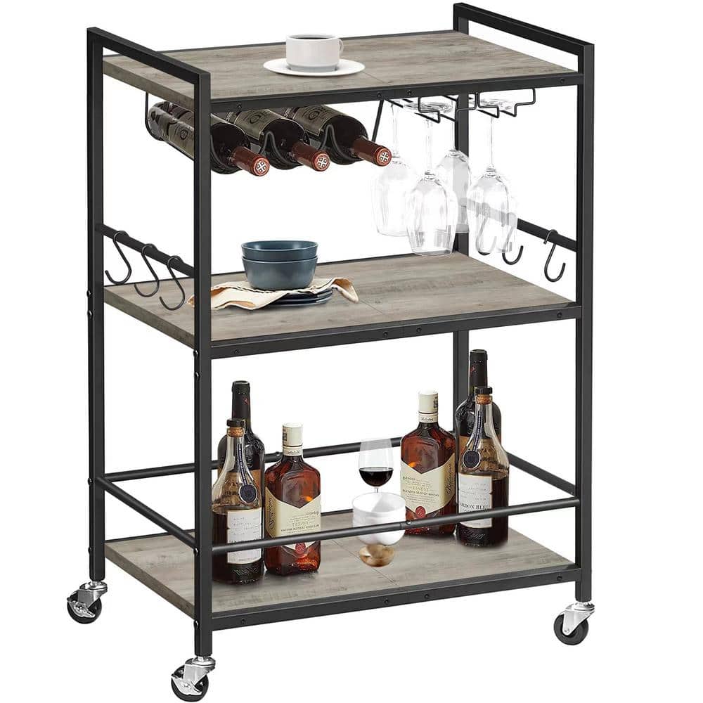 Light Brown 3-Tier Metal Garage Storage Shelving (24 in. W x 33 in. H x 13 