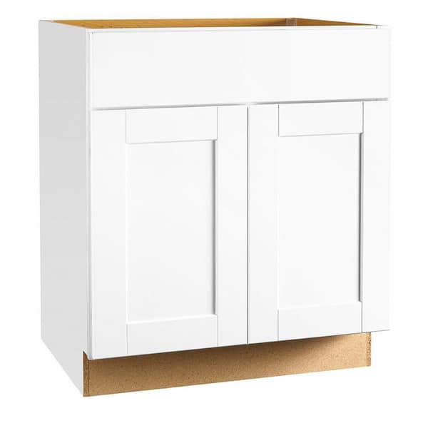 Hampton Bay Shaker Satin White Stock, How Much Are Kitchen Cabinets At Home Depot