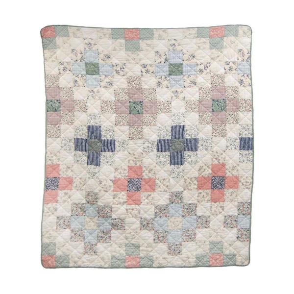DONNA SHARP April Patch Multi-Colored Cotton Throw Blanket