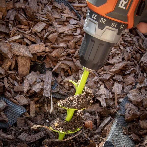 4x25 Inch Garden Auger Drill Bit For Planting - Spiral Earth Auger For 3/8" Hex Drive Drills