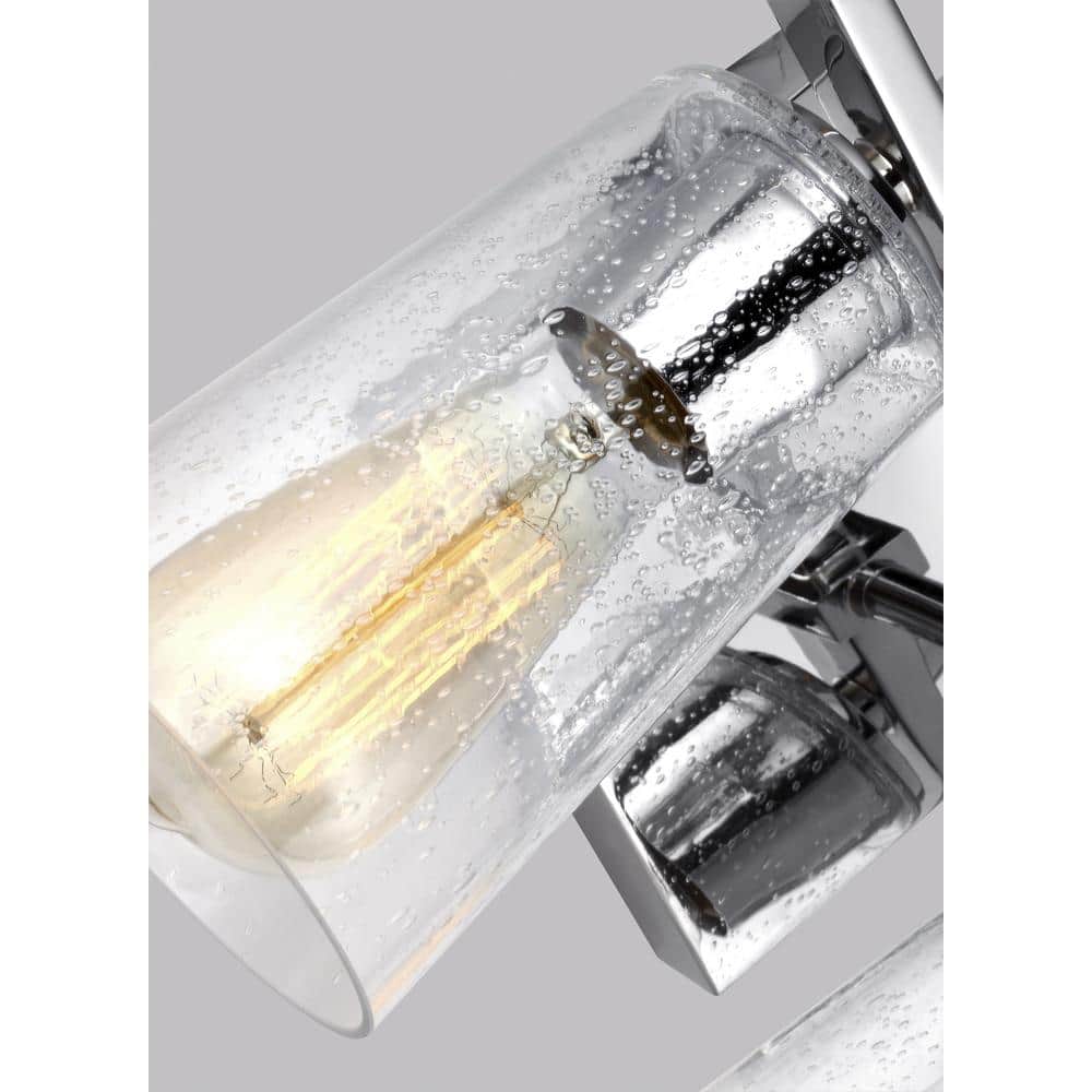 Mercer Chrome 4-Light Vanity with Clear Seeded Glass Shades