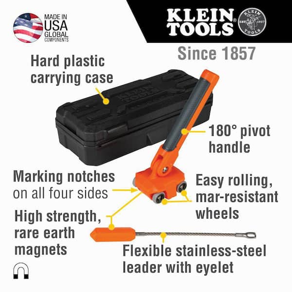 Magnetic Wire Puller with Stainless-Steel Leader, Hard Carrying Case