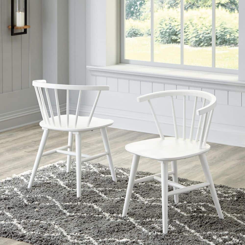 grannen modern spindle back dining chair  set of 2  white