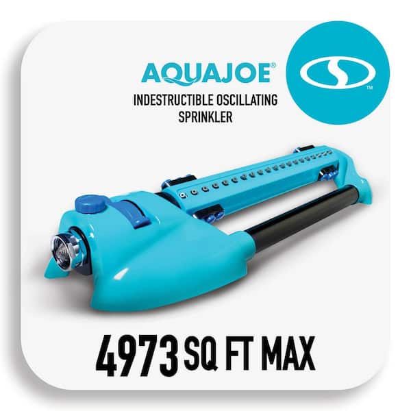 AQUA JOE 4973 sq. ft. Indestructible Metal Base Oscillating Sprinkler