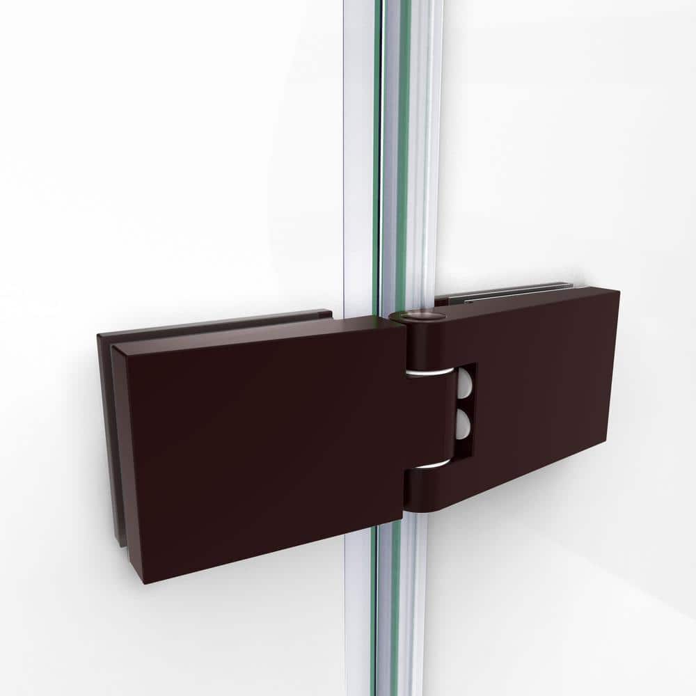 Bronze Frameless Pivot Shower Door with Curved Glass
