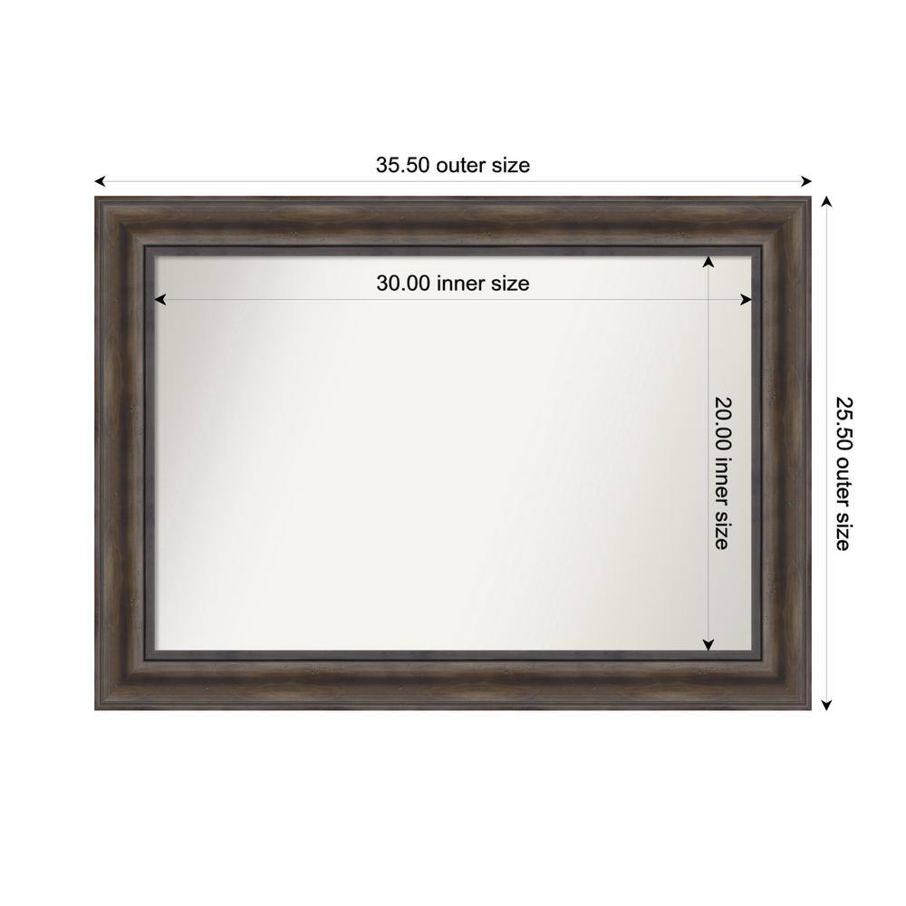 Rustic Pine Brown Wood Framed Bathroom Vanity Mirror