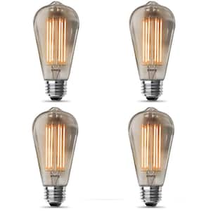 60-Watt Equivalent ST19 Dimmable Cage Filament Clear Glass E26 Vintage Edison LED Light Bulb, Warm White (4-Pack)