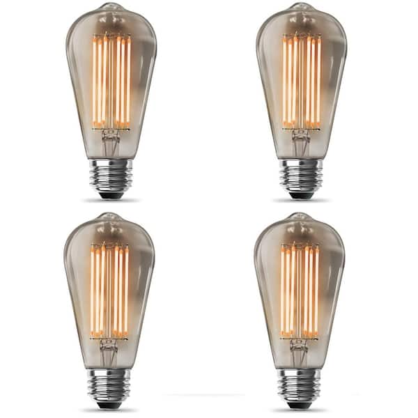 Feit Electric 60-Watt Equivalent ST19 Dimmable Cage Filament Clear Glass E26 Vintage Edison LED Light Bulb, Warm White (4-Pack)