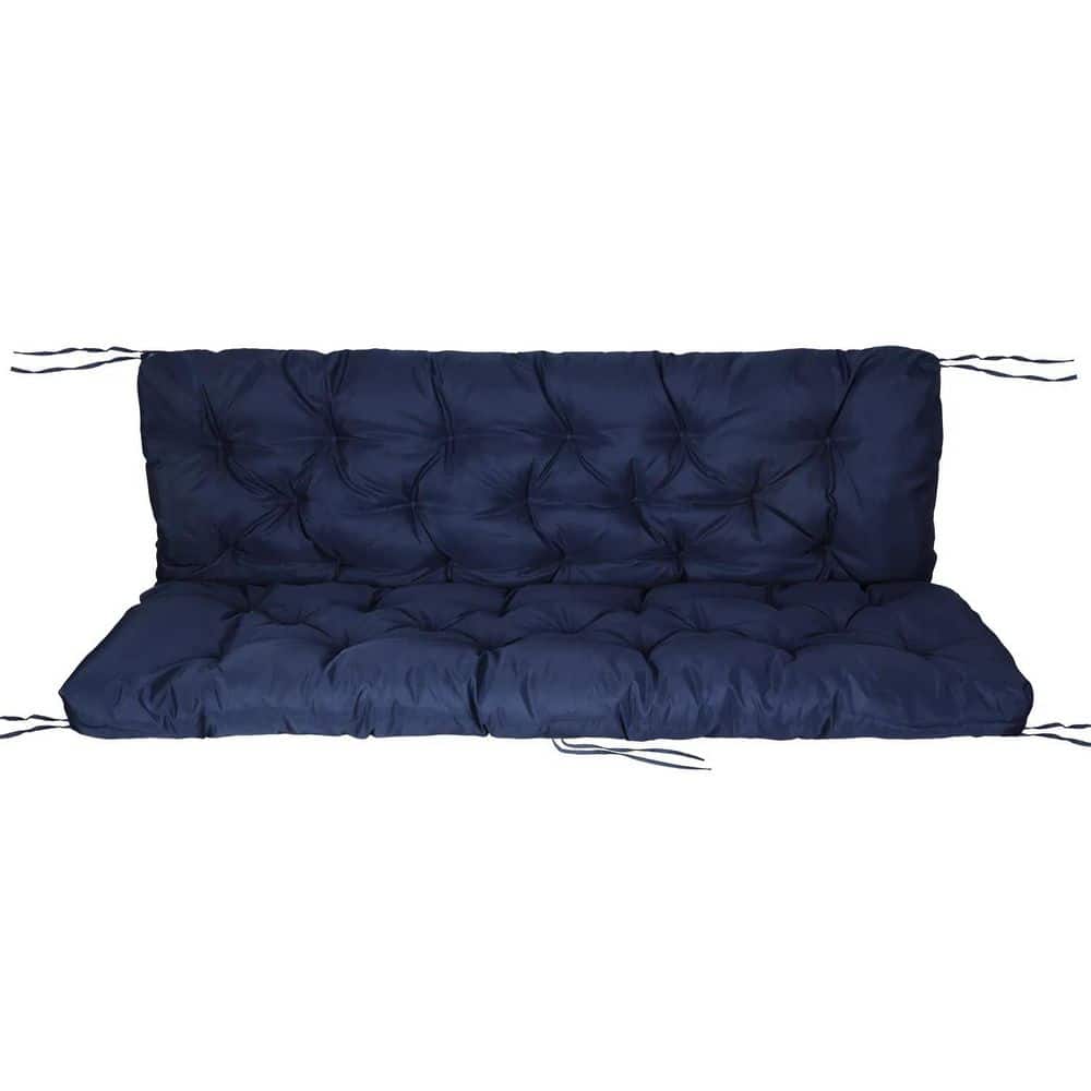 Blue Outdoor Bolster without Tassels 1-Pack Outdoor Throw Pillows