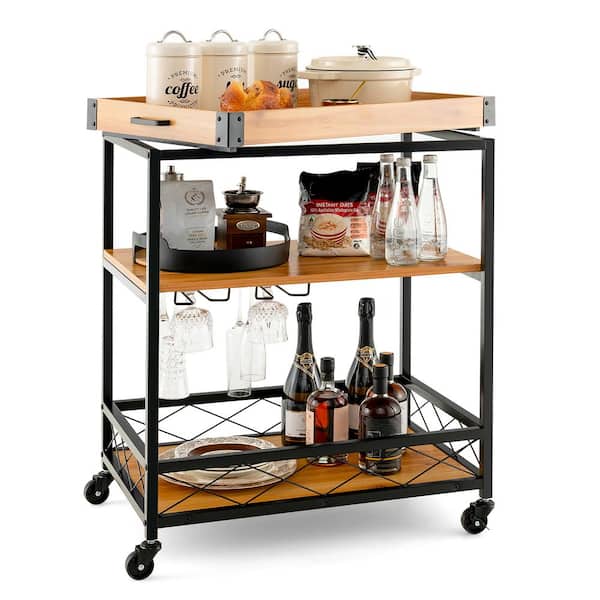 Trolley Basket with Bottle Rack - Soft Close