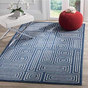 Amherst Navy/Ivory 5 ft. x 8 ft. Geometric Boxes Area Rug