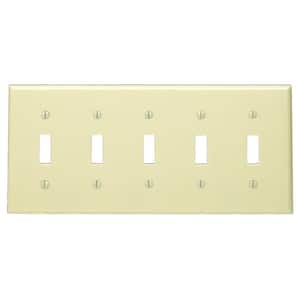 Ivory 5-Gang Toggle Wall Plate (1-Pack)