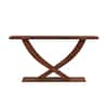 Boraam Rasmus 57 in. Chestnut Wire-Brush Finish Rectangle Acacia Wood Top Console Table 77322