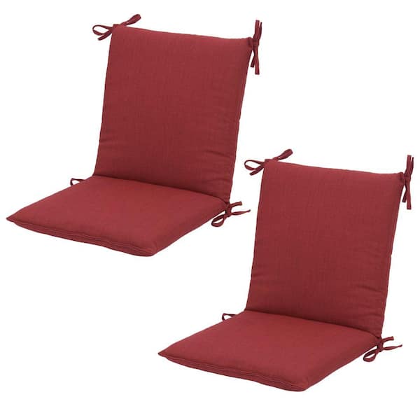 Hampton Bay Chili Midback Outdoor Dining Chair Cushion (2-Pack)