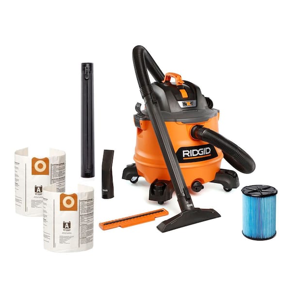 14 Gal. 6.0 Peak HP NXT Shop Vacuum HD1400 Wet Dry Vac with Fine Dust Filter, Dust Bags, Wands, Hose and Accessories